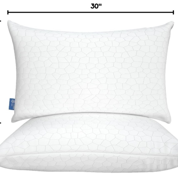 X502 (Set of 2) Premium Cooling Pillow Memory Foam Shredded Queen Size - Picture 2 of 5